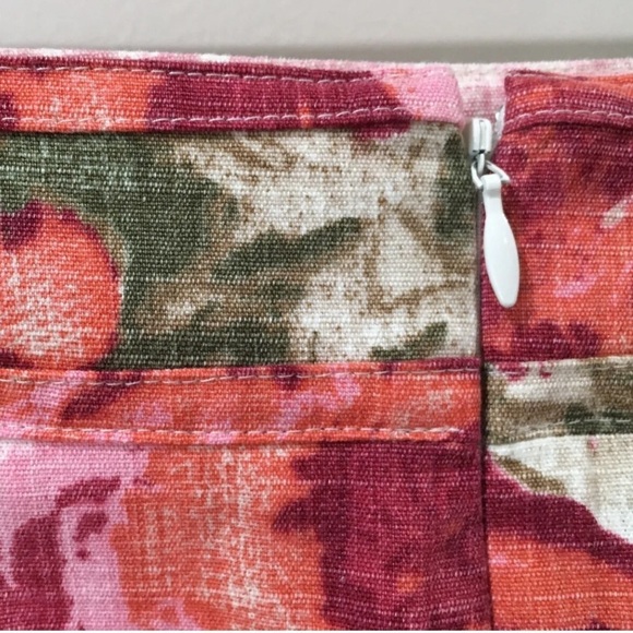 talbots pencil skirt watercolor multicolor floral - Picture 4 of 5